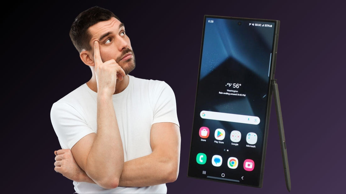 man thinking about the S25 Ultra